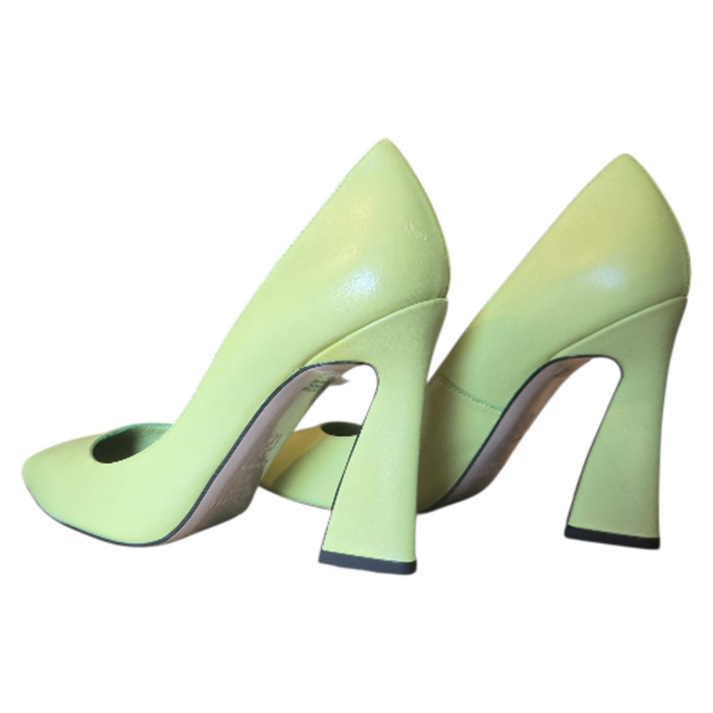 Ted Baker London Teyma Green Leather Court Pump Block Heel 37 - Picture 4 of 8